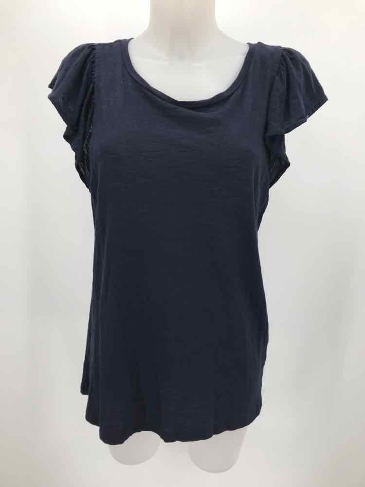 Banana Republic Navy Size Medium Ruffle Sleeve Blouse