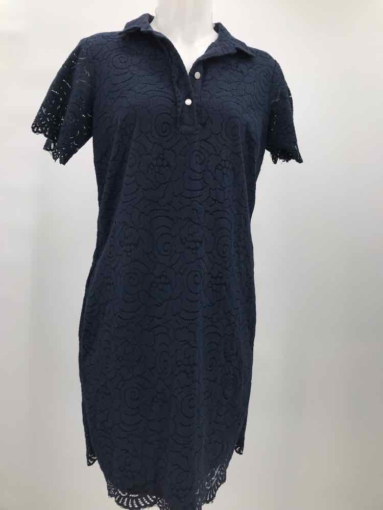 Banana Republic Navy Size Small Floral Overlay Knee Length Polo Dress