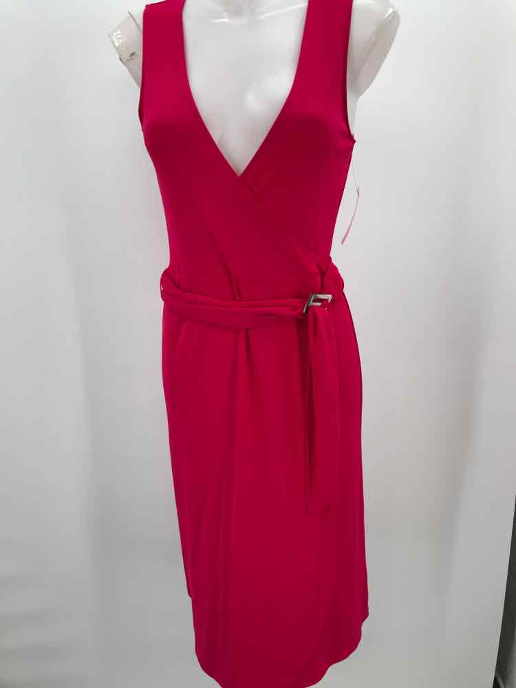 Banana Republic Pink Size Small Belted Midi Sleeveless Dress