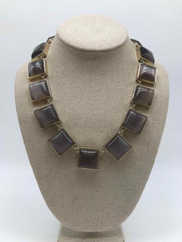 Banana Republic Purple Square Gem Necklace