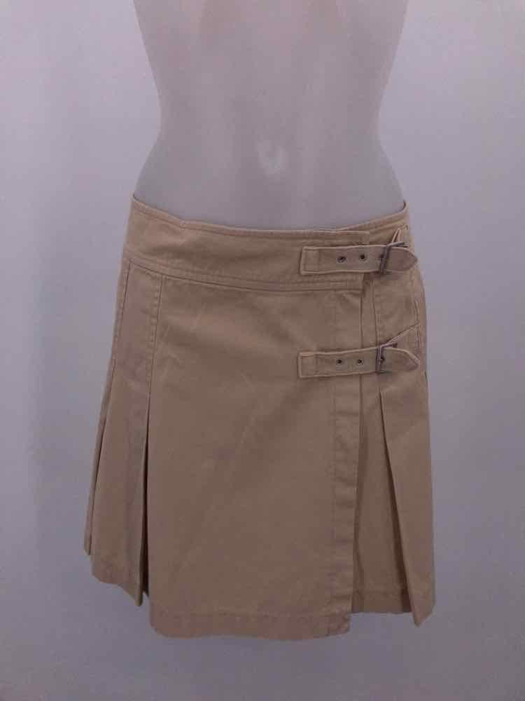 Banana Republic Tan Size 4 Cotton Pleated Circle Skirt