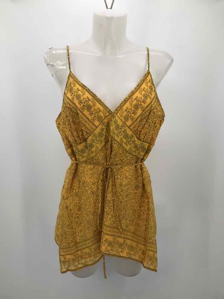 Banana Republic Yellow Size 14 Floral Tank Top