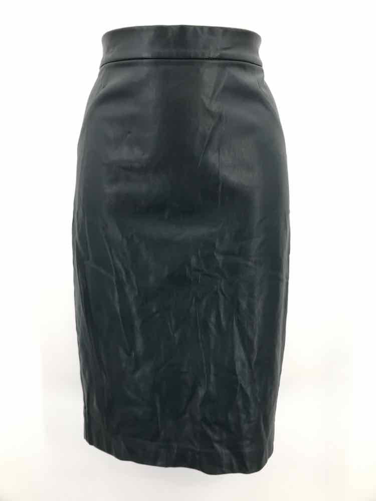 Bar III Navy Size Small Faux Leather Midi Skirt