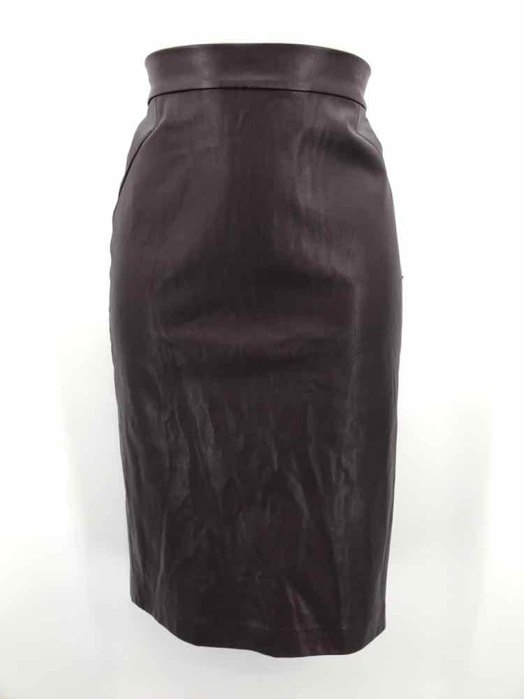 Bar III Purple Size Small Faux Leather Midi Skirt