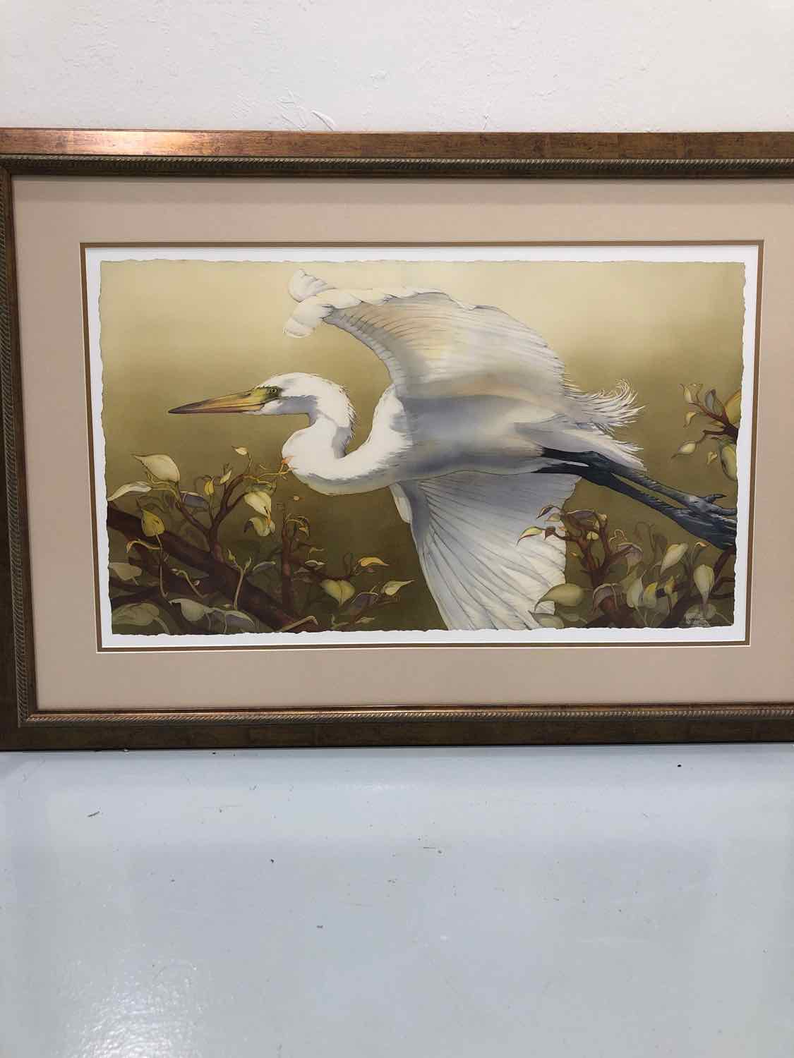 Barbara Groenteman White Egret Passing Through Art Work