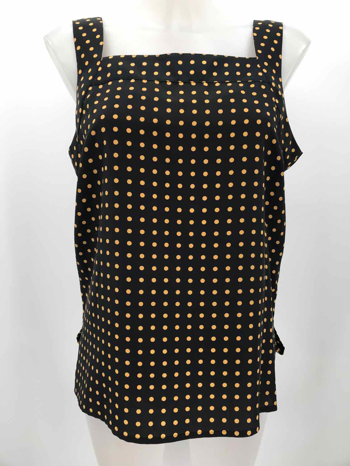 Basile Black Size 10 Silk Polka Dot Tank Top