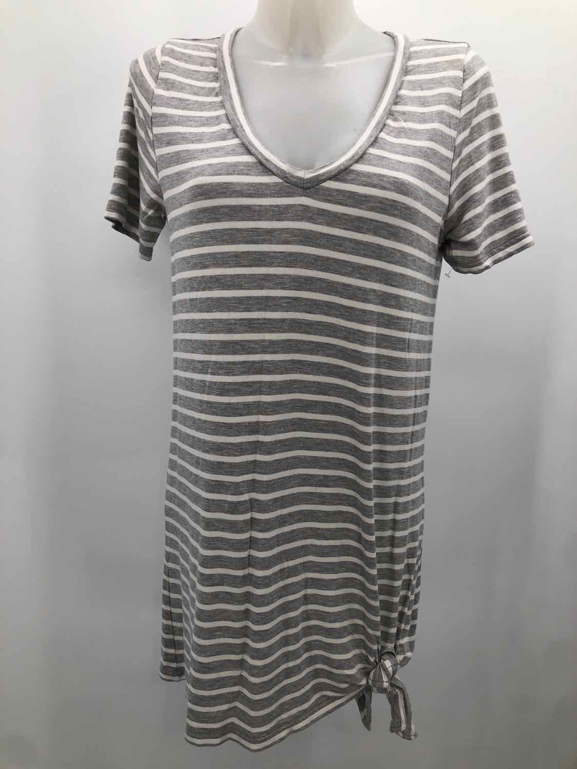 BB Dakota Grey Size Small Stripe Short Shirt Dress