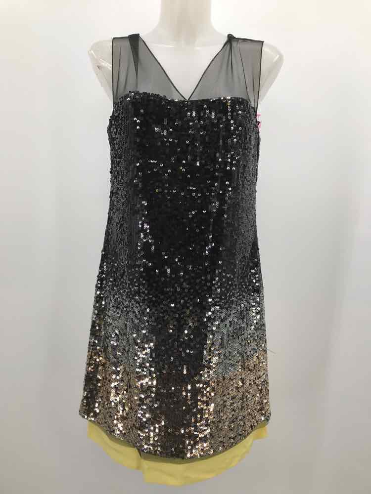 BCBG Black Size 10 Sequin Ombre Short Cocktail Dress