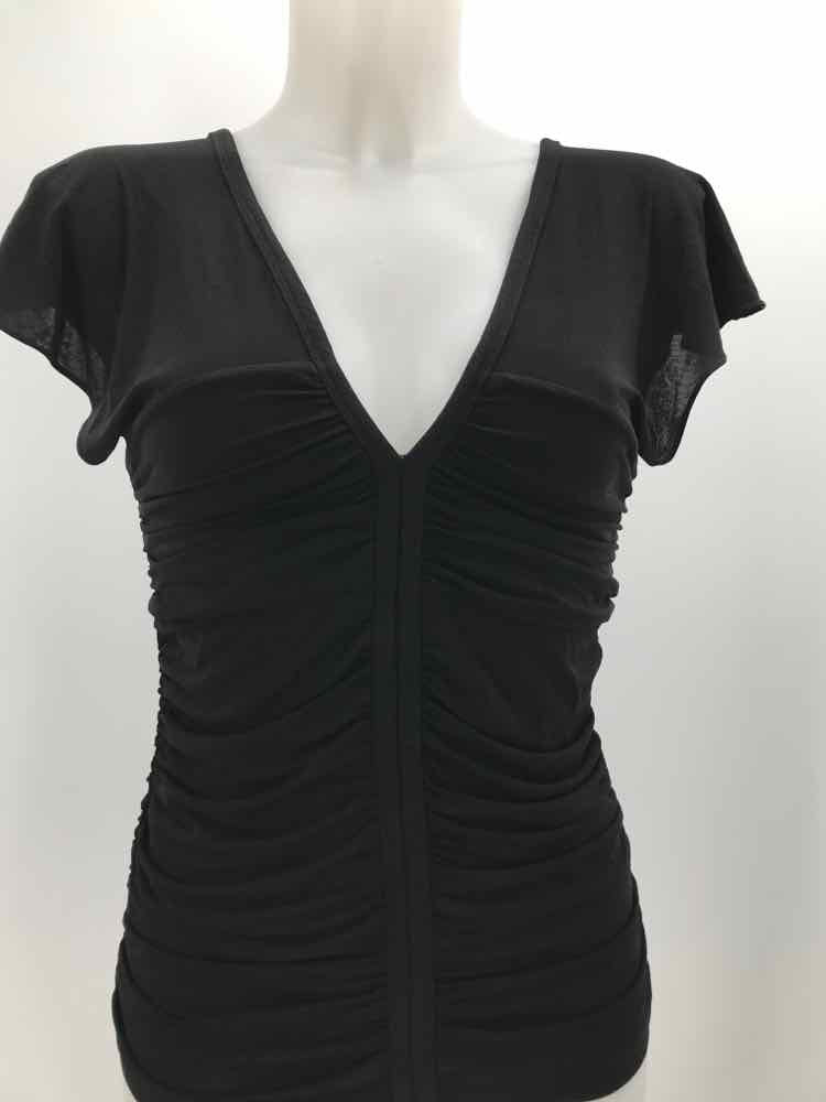 BCBG Black Size Medium Ruched Blouse