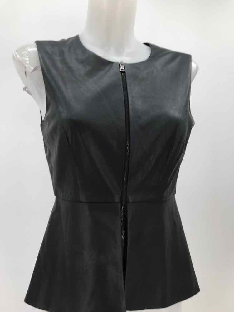 BCBG Black Size Small Zip Front Sleeveless Top