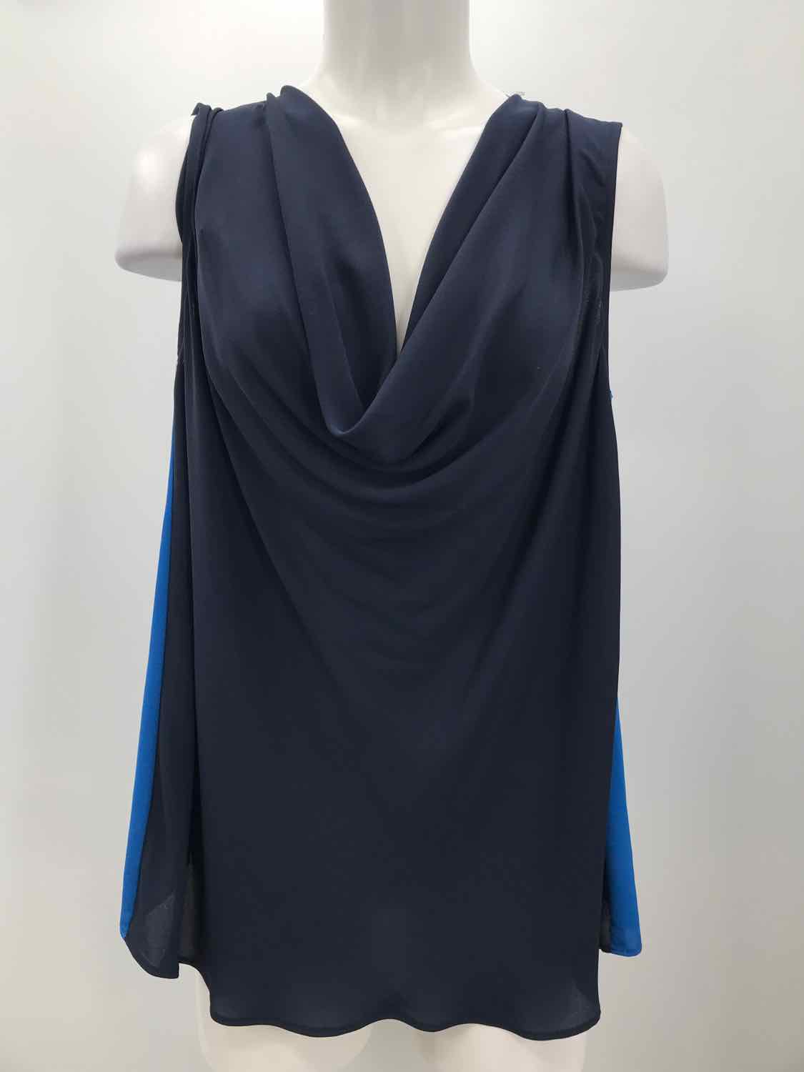 BCBG Blue Size Medium Two-Tone V Neck Tank Top