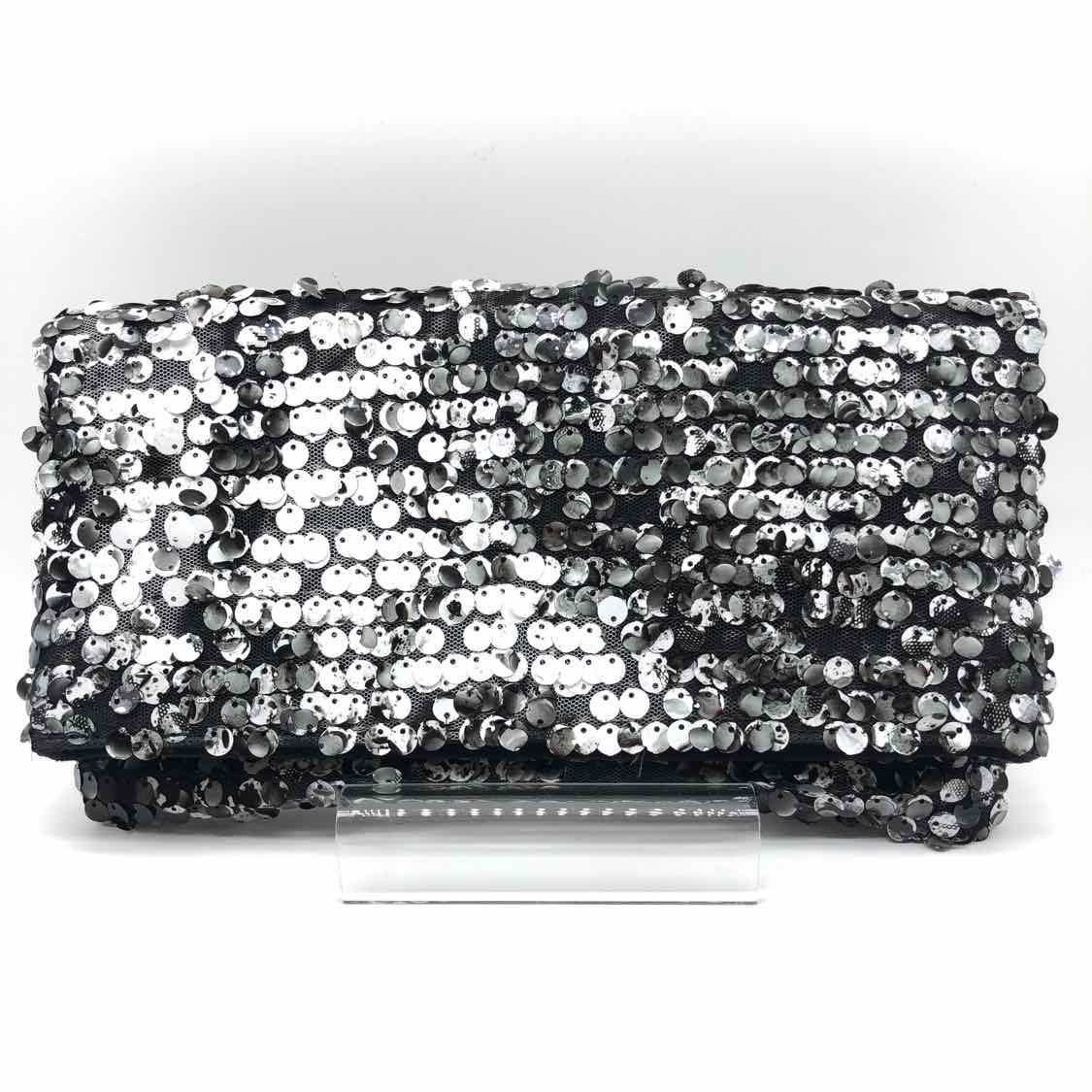 BCBG Generation Black Sequin Fold Over Clutch