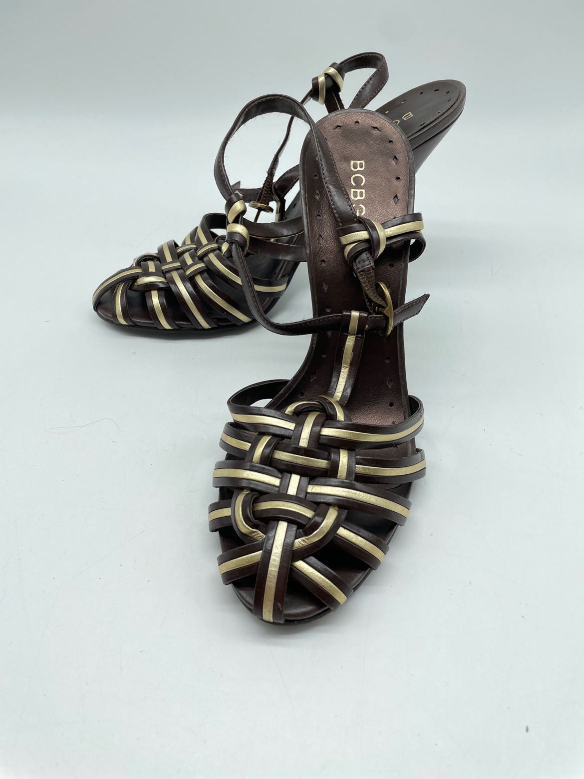 BCBG Generation Brown Size 6 Woven Slingback Heels