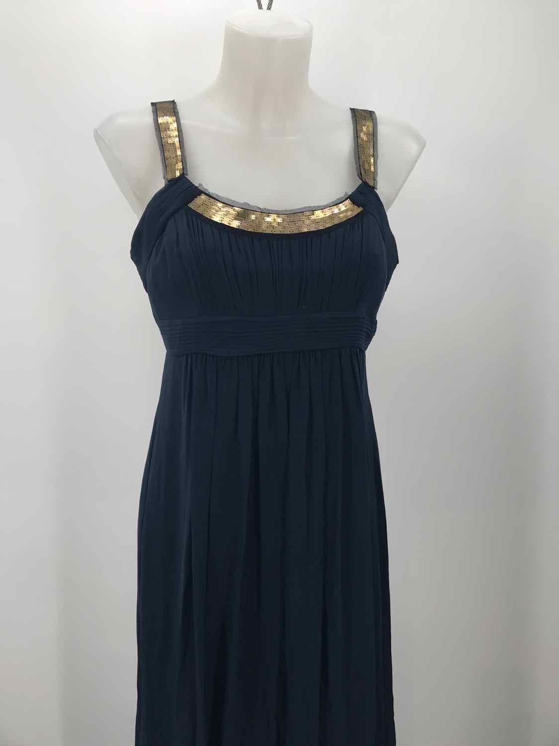 BCBG Navy Size 6 Pleated Long Evening Gown