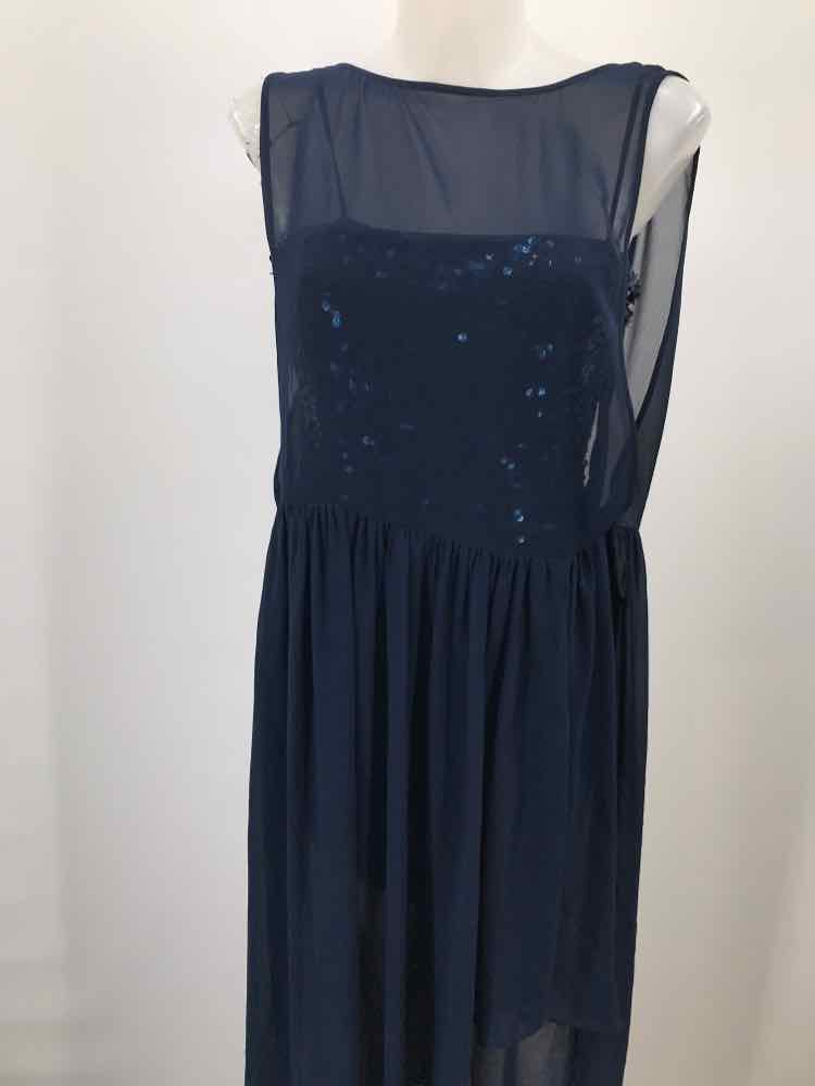 BCBG Navy Size 8 sparkle Hi-Low Sleeveless Dress