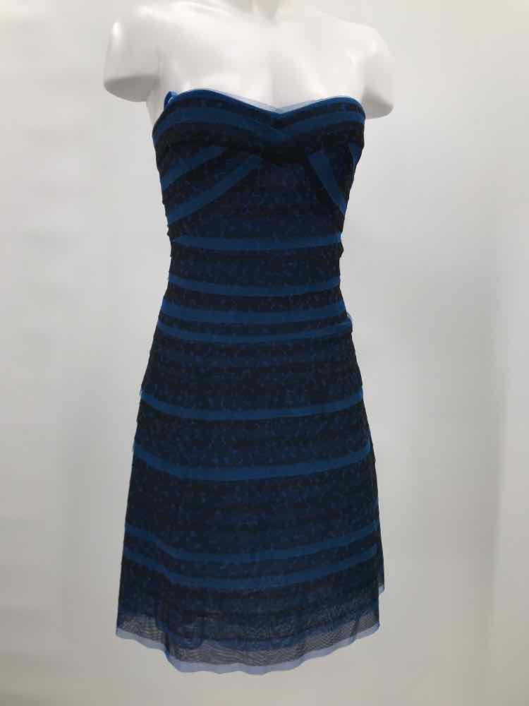 BCBG Navy Strapless Short Cocktail Dress