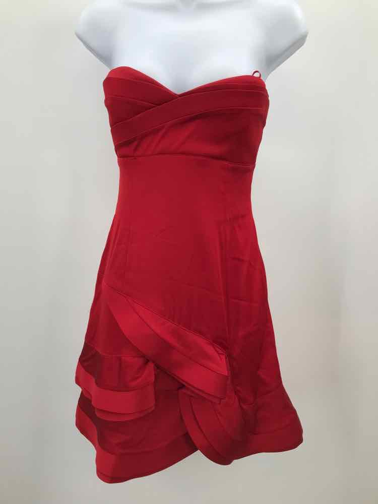 BCBG Red Size 8 Structured Short Cocktail Dress