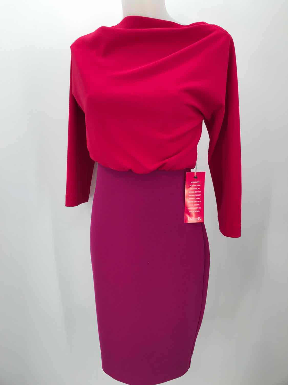 Belle Badgley Mischka Pink Size 0 Long Sleeve Midi Cocktail Dress