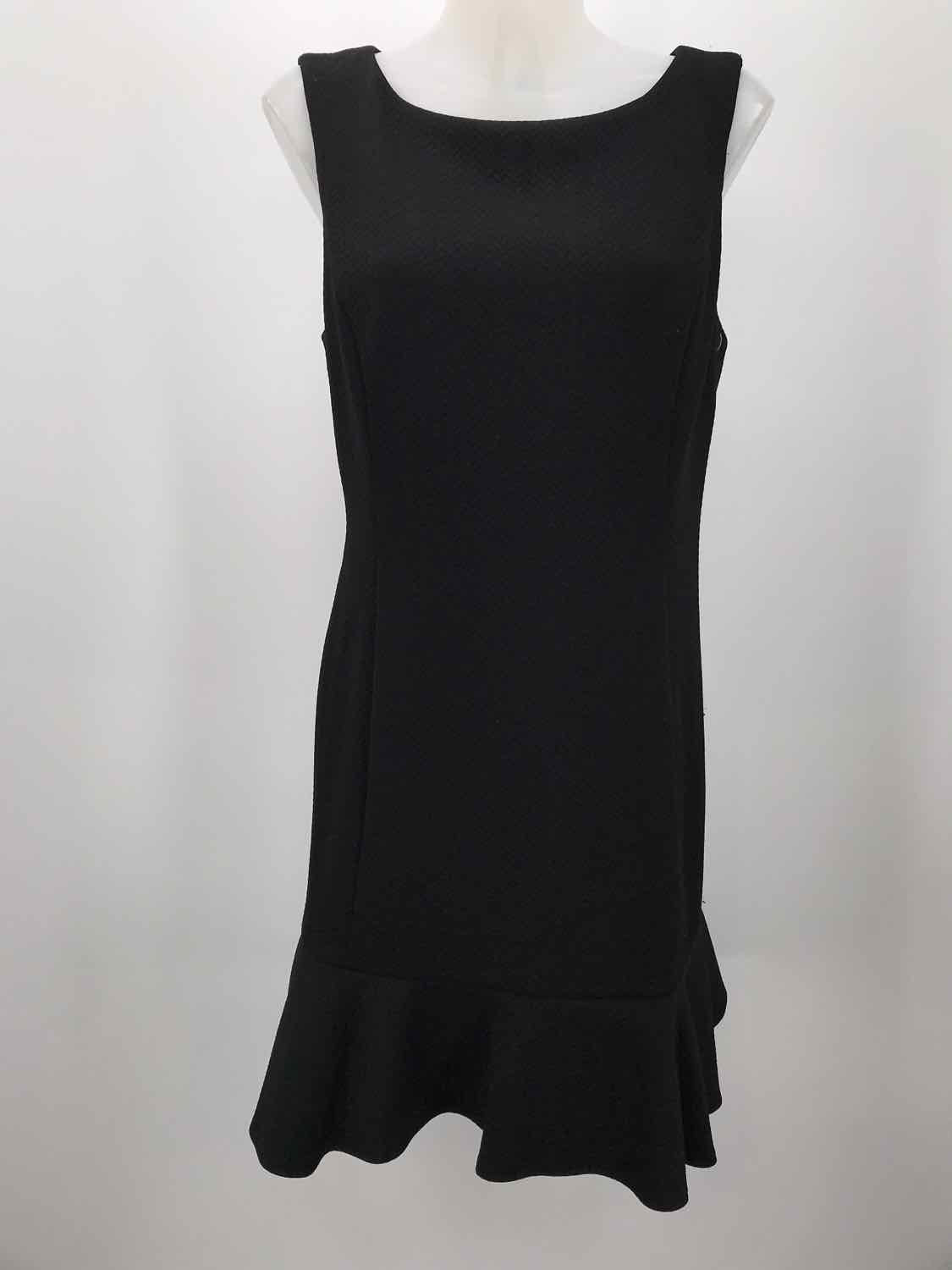 Betsey Johnson Black Size 10 Textured Knee Length Sleeveless Dress