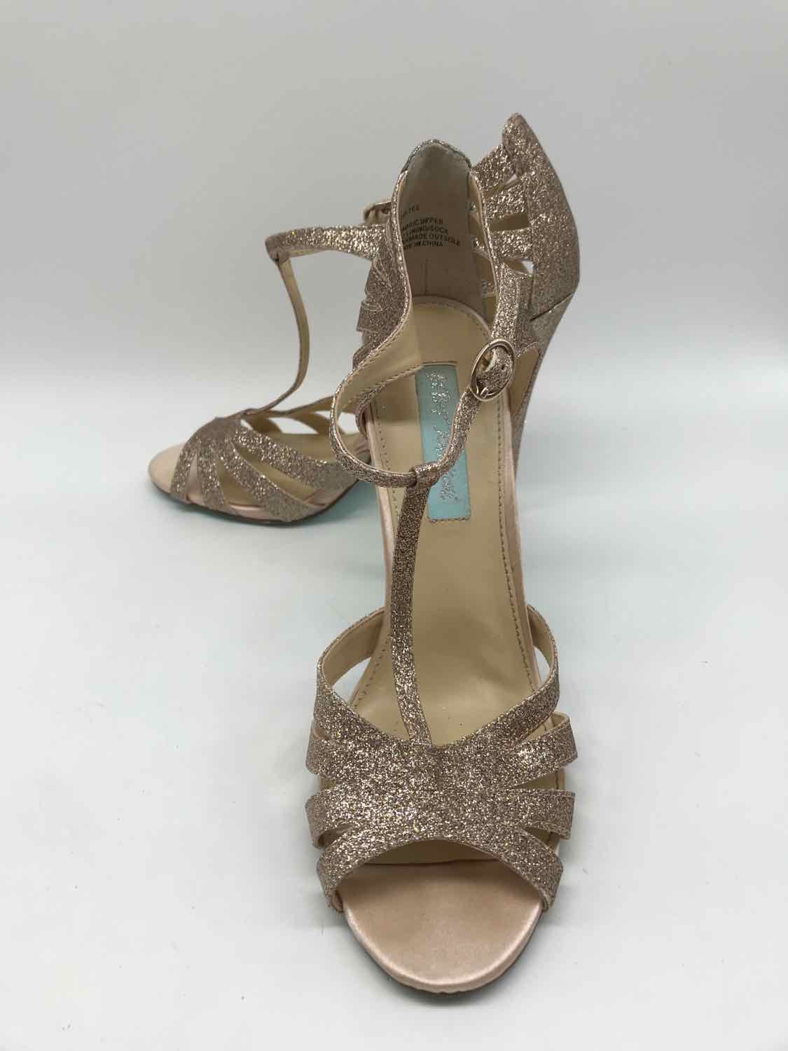 Betsey Johnson Gold Size 7 Glitter D'orsay Heels