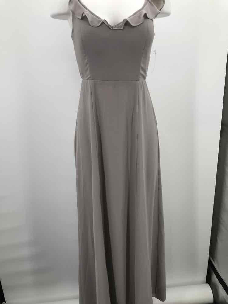 BHLDN Grey Size Medium Slit Long Evening Gown