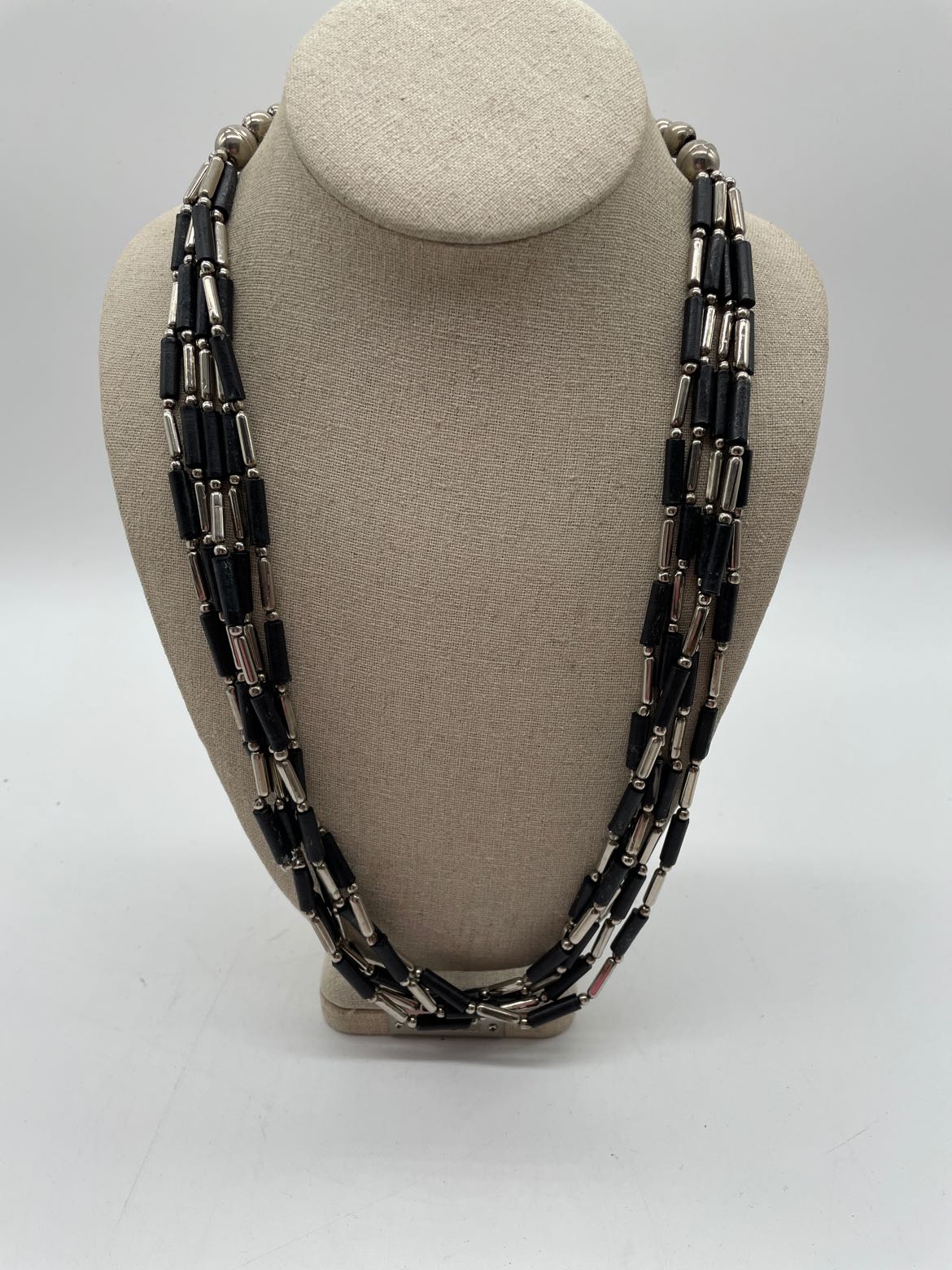 Black Beaded Multi Chain