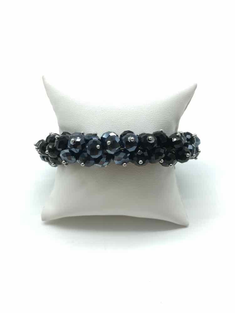 Black Beaded Stretchy Bracelet