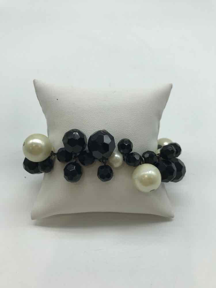 Black Beaded Stretchy Bracelet