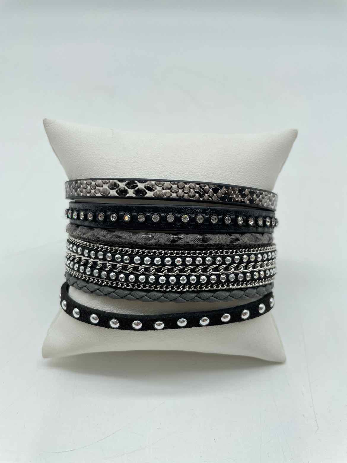 Black Embellished Magnetic Bracelet