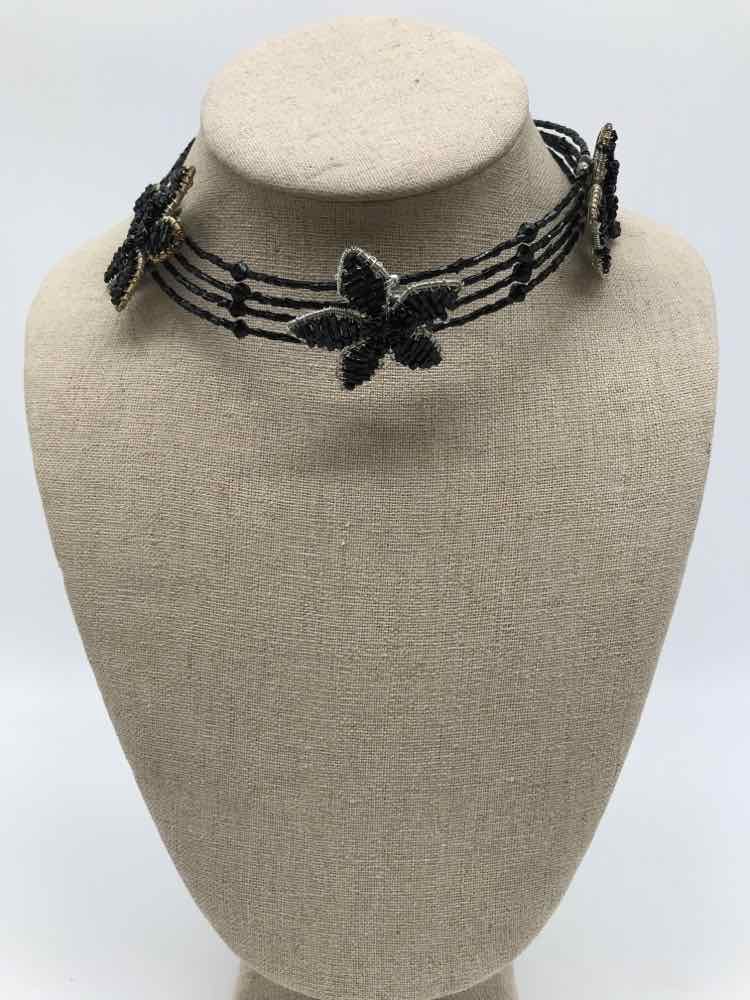 Black Flower Choker Necklace