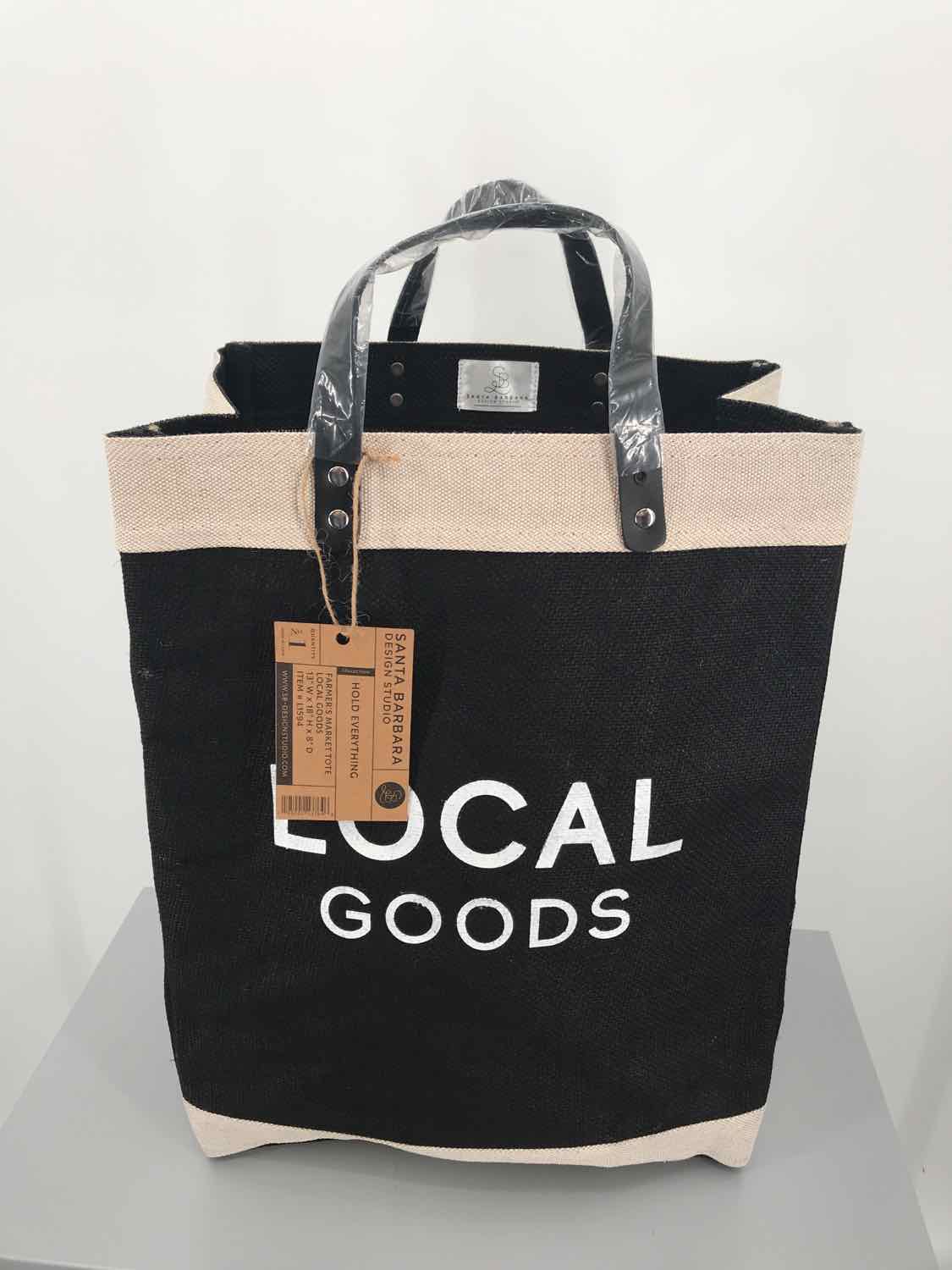 Black Jute Tote Bag Local Goods