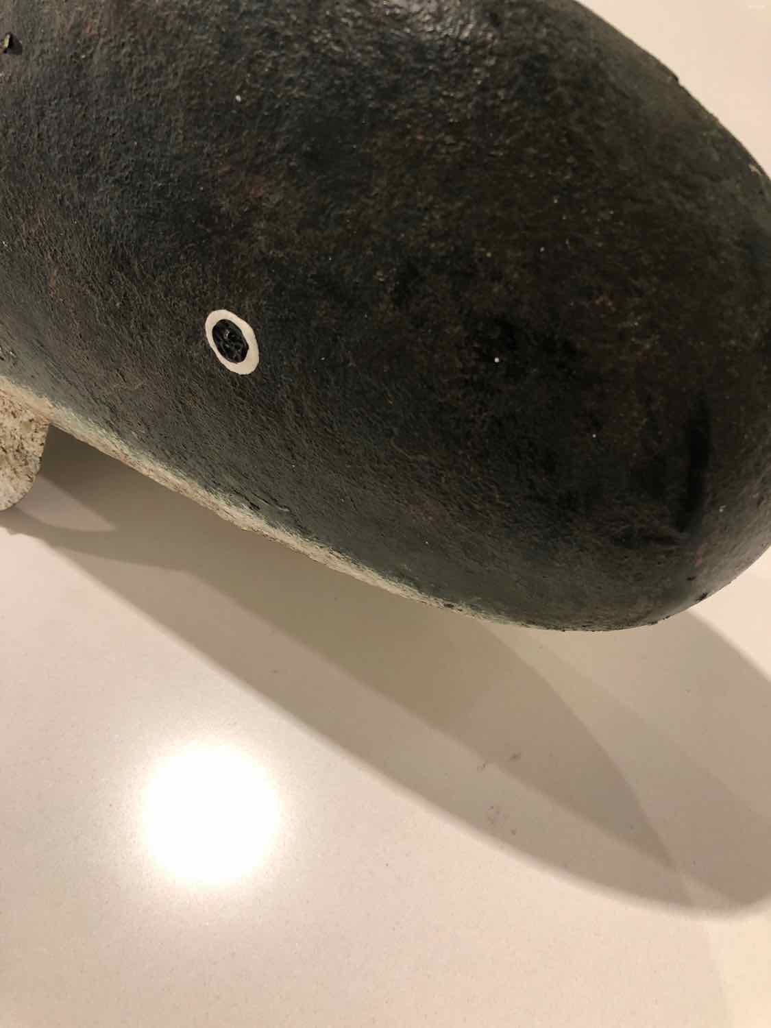 Black Metal Whale Decorative Accessory