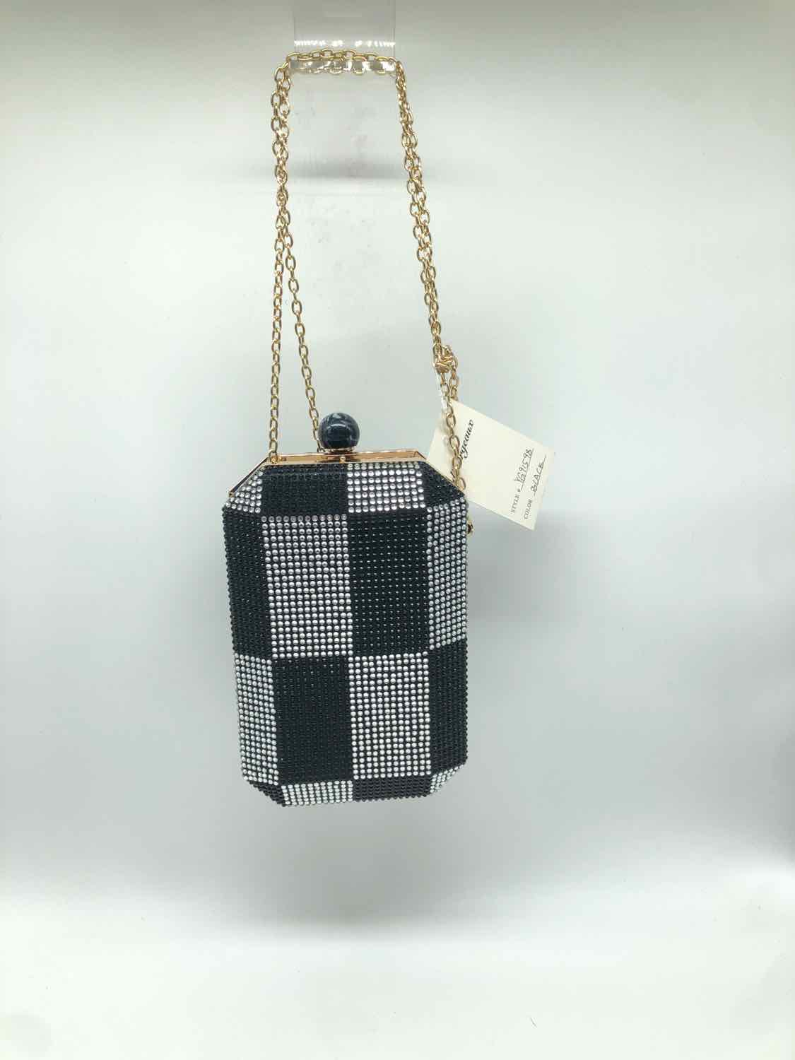 Black Rhinestone Crossbody Clutch