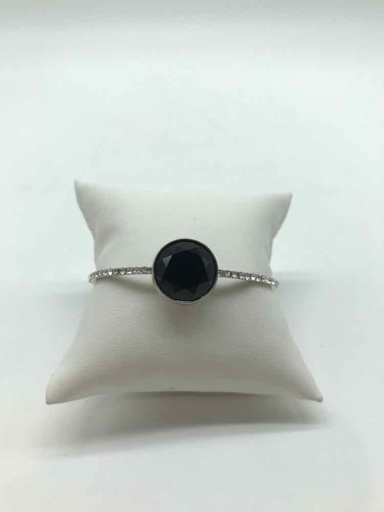 Black Rhinestone Cuff Bracelet