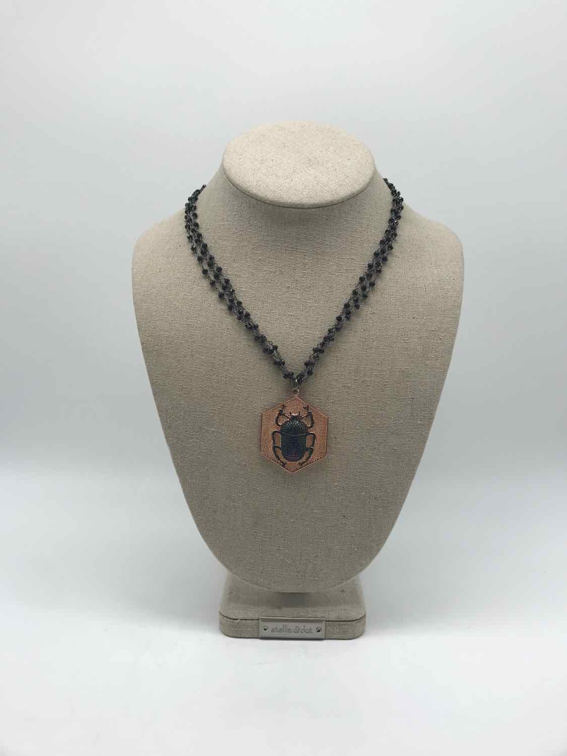 Black Scarab Statement Necklace