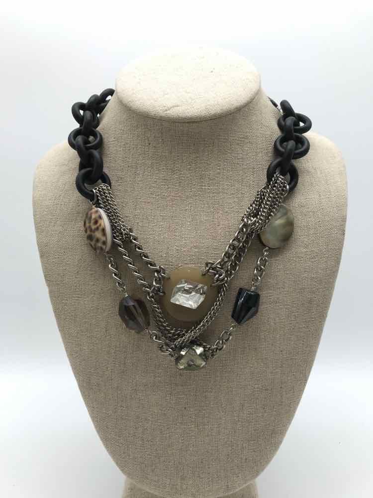 Black Shell Statement Necklace