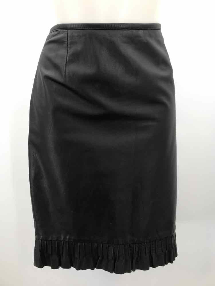 Black Size 6 Ruffle Pencil Skirt