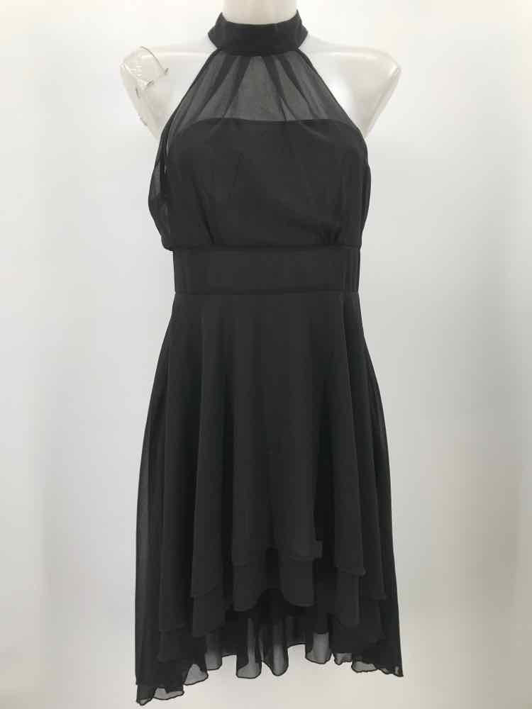 Black Size Small Floor Length Midi Halter Dress