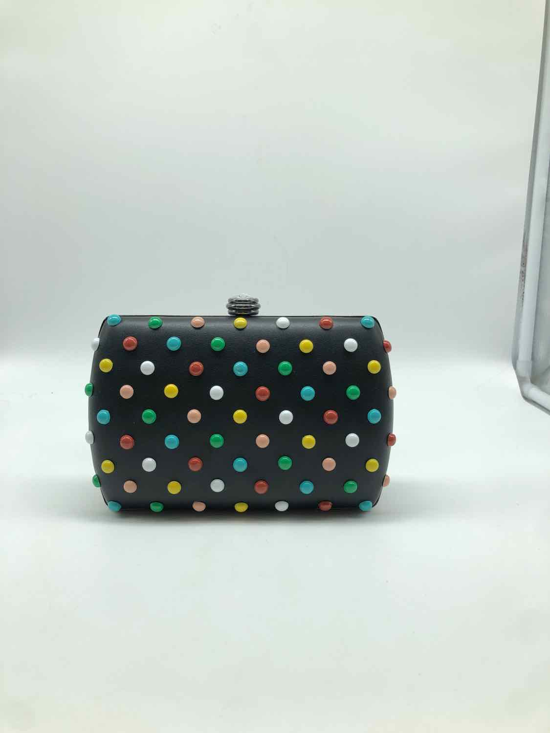 Black Spotted Crossbody Clutch