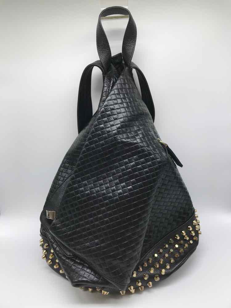 Black Studded Asymmetrical Backpack