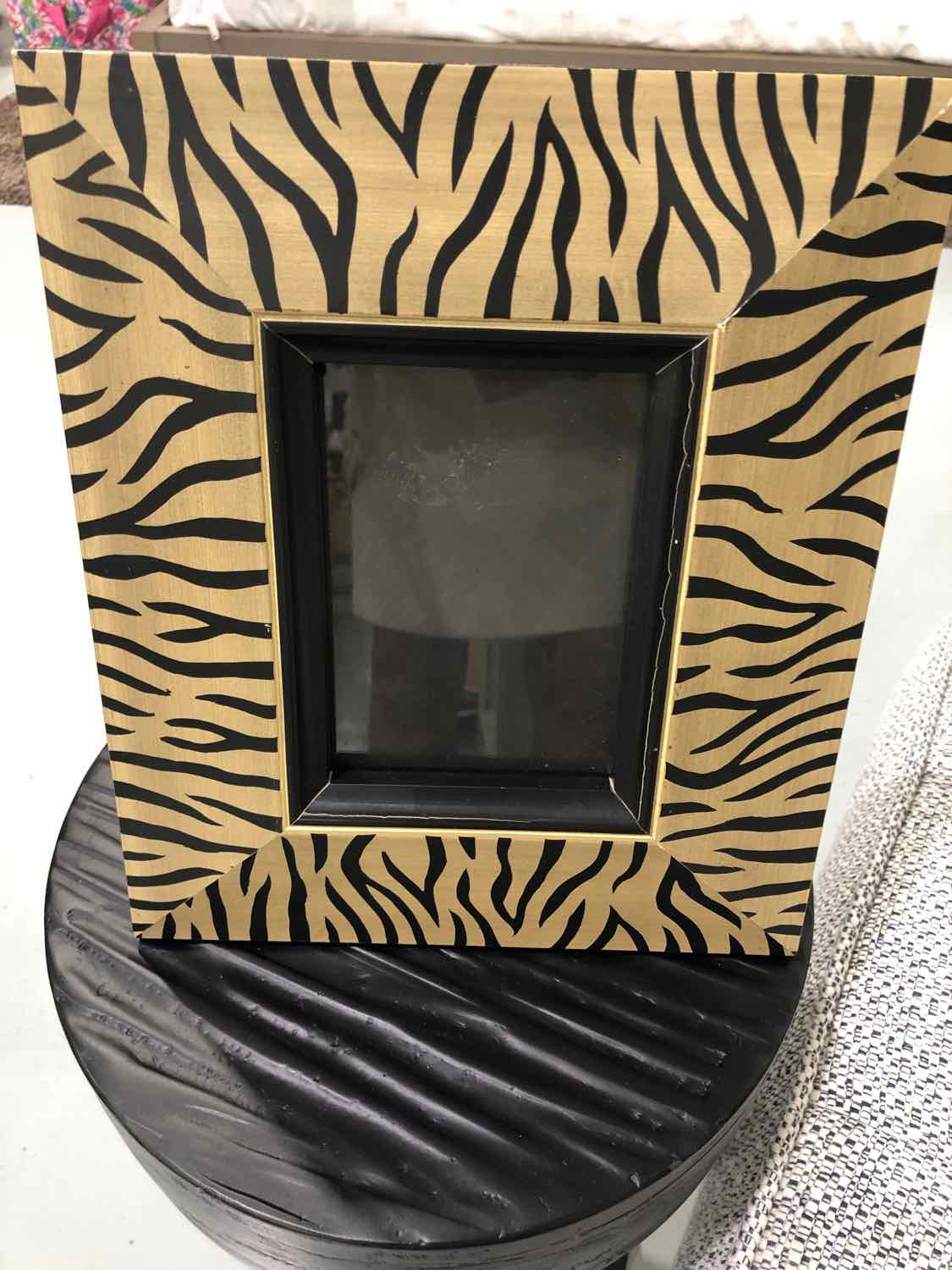 Black Wood Zebra Print Picture Frame