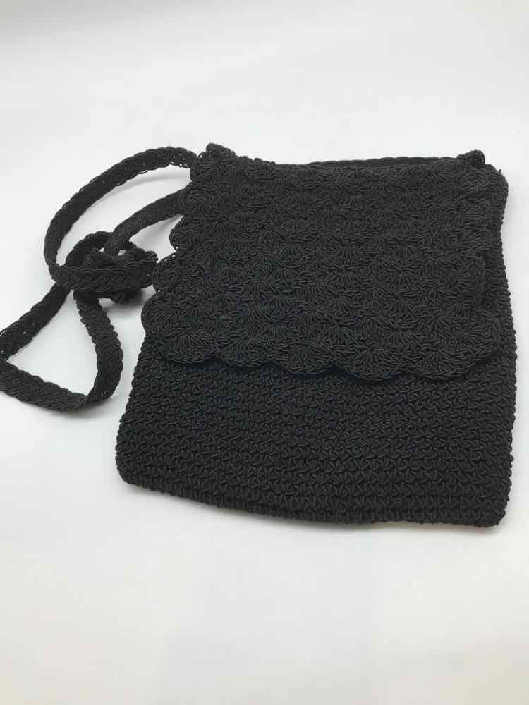 Black Woven Crossbody Fabric Crossbody