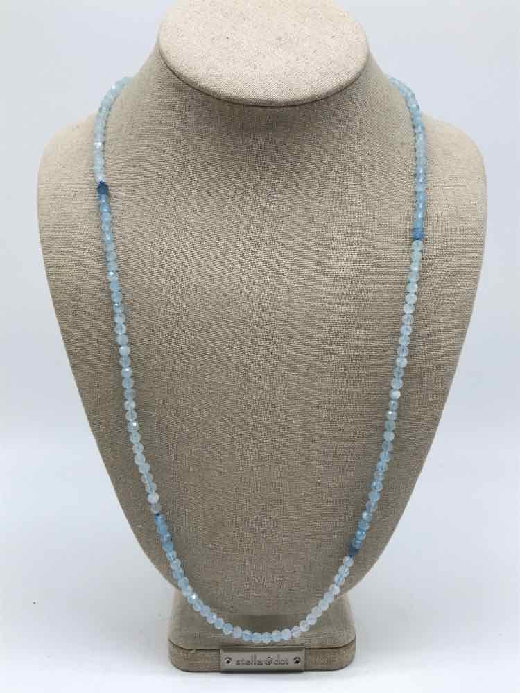 Blue Aquamarine Beaded Necklace