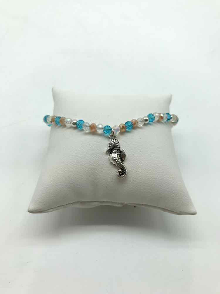 Blue Beaded Anklet