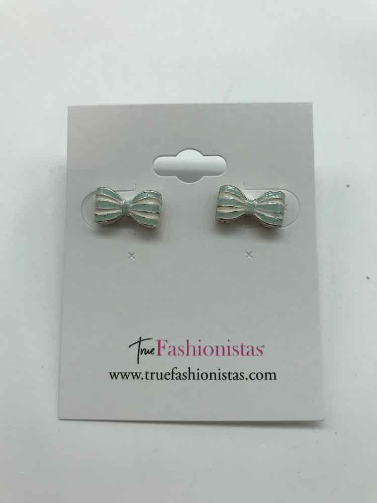 Blue Bow Tie Stud Earring