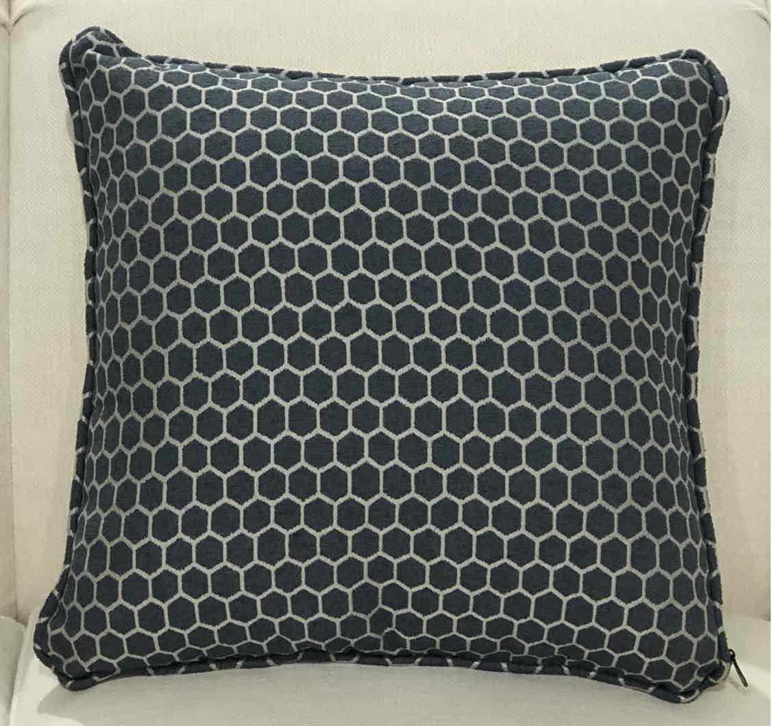 Blue Fabric Honey Comb Print Pillow