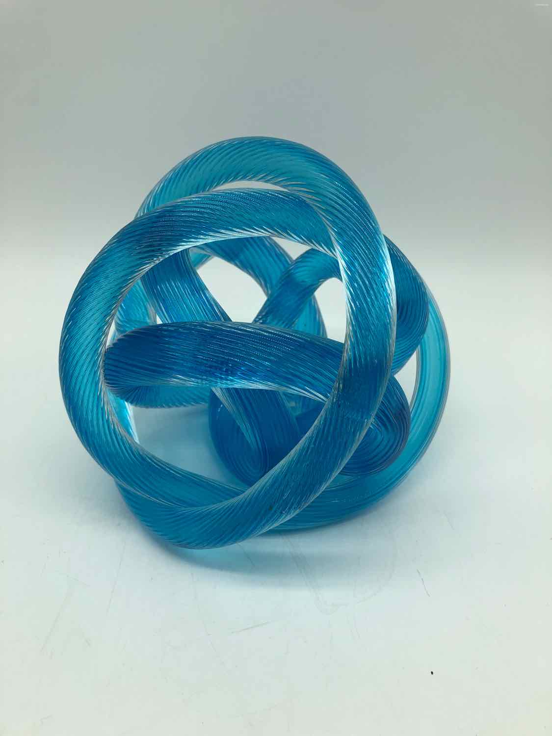 Blue Glass Knot Orb Decorative Accessory