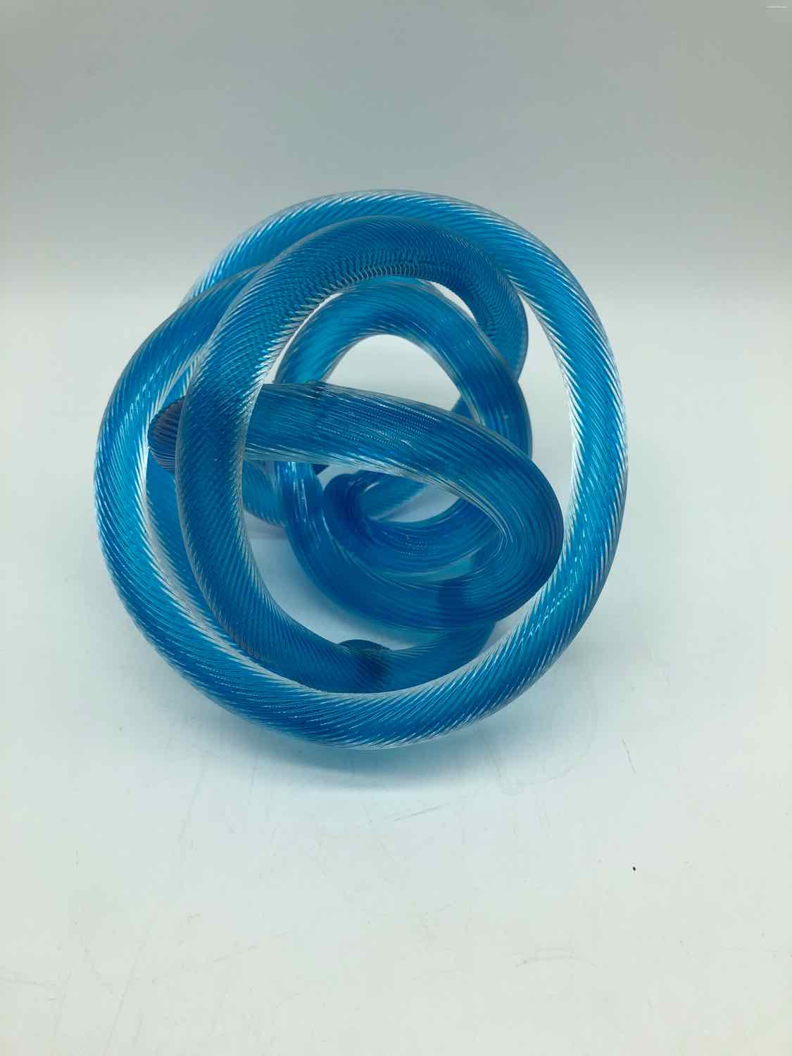 Blue Glass Knot Orb Decorative Accessory