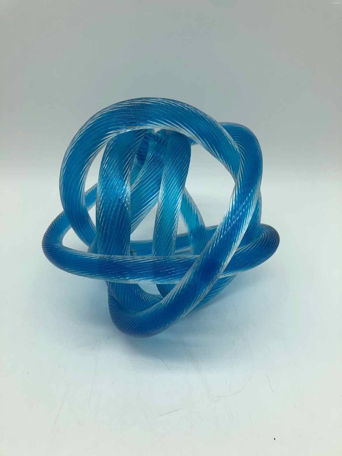 Blue Glass Knot Orb Decorative Accessory