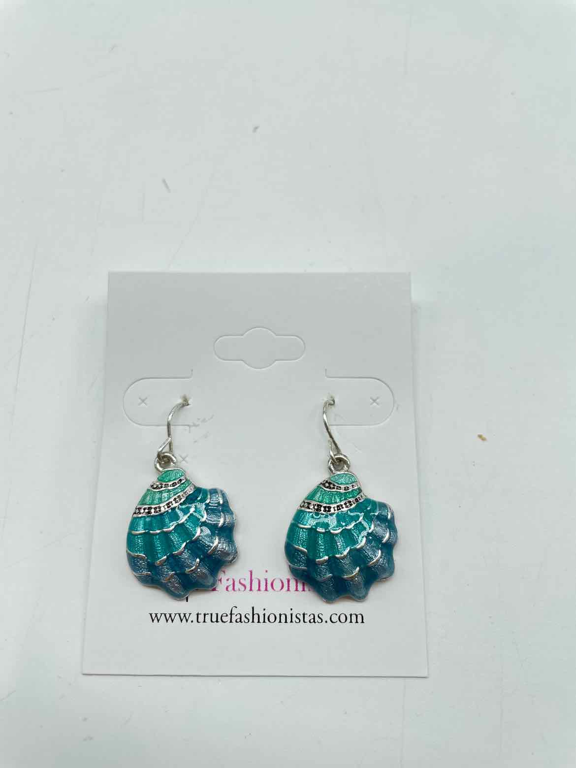 Blue Shell Drop Earrings